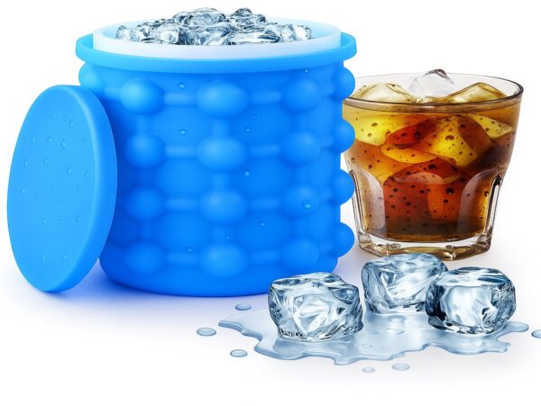 KOSTKARKA DO LODU Z WIADERKIEM NA LÓD SILIKONOWA