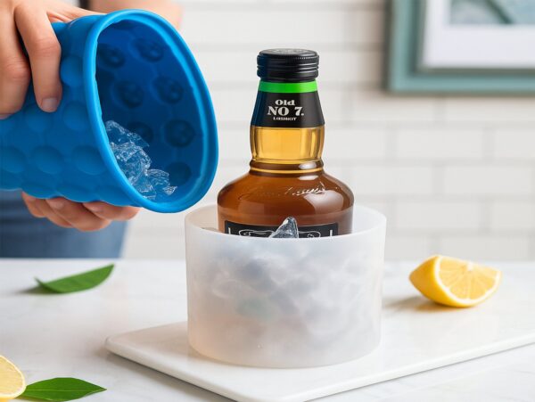 KOSTKARKA DO LODU Z WIADERKIEM NA LÓD SILIKONOWA