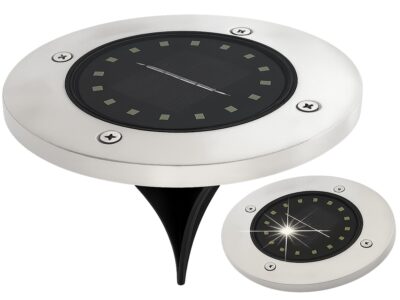 LAMPA OGRODOWA NAJAZDOWA SOLARNA 16 LED - biały zimny