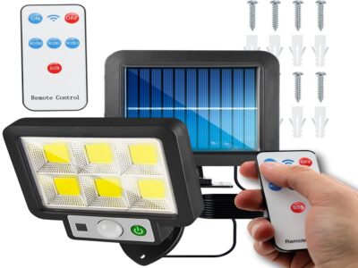 LAMPA SOLARNA Z CZUJNIKIEM RUCHU ZMIERZCHU 120 LED - 4 punkty świetlne