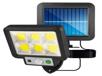LAMPA SOLARNA Z CZUJNIKIEM RUCHU ZMIERZCHU 120 LED - 4 punkty świetlne