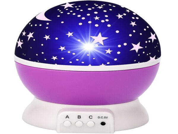 LAMPKA NOCNA NA USB KULA GWIAZDKI PROJEKTOR - fioletowy