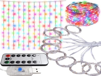 LAMPKI DRUCIKI KURTYNA 3x3m USB - multikolor