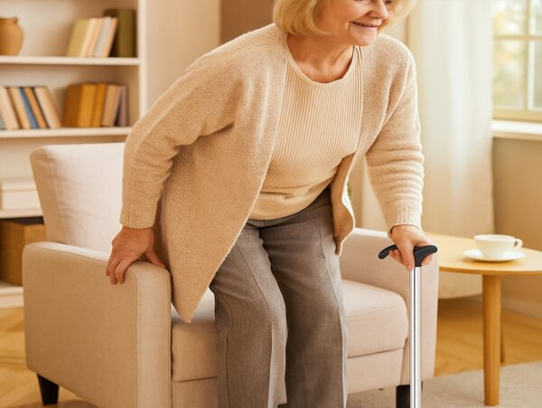 LASKA INWALIDZKA TELESKOPOWA 90cm - srebrny