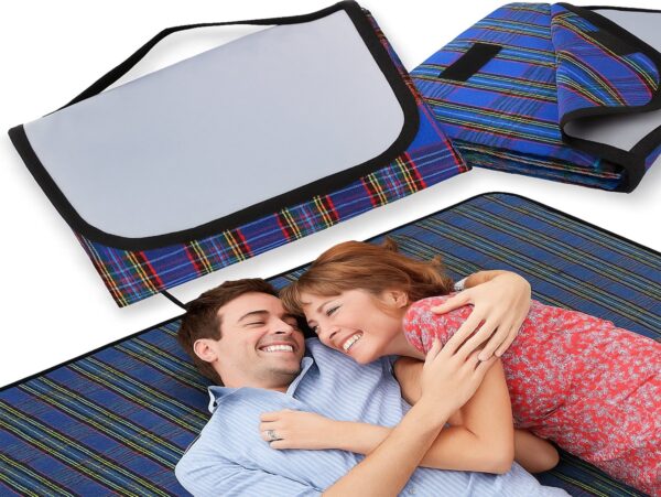 MATA PIKNIKOWA WODOODPORNA 150x200cm - niebieski