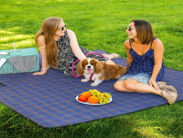 MATA PIKNIKOWA WODOODPORNA 150x200cm - niebieski