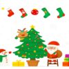 NAKLEJKI NA OKNO ŚWIĄTECZNE 48x34 2 ARKUSZE - ubieranie choinki
