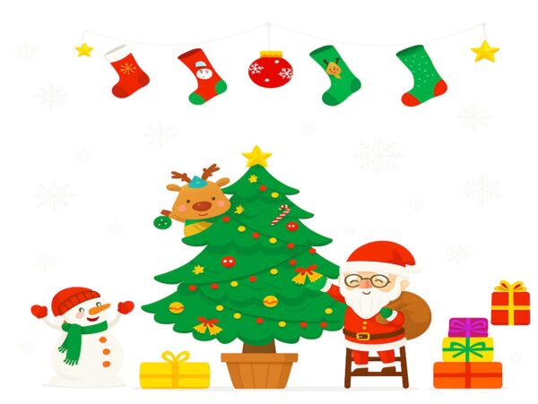 NAKLEJKI NA OKNO ŚWIĄTECZNE 48x34 2 ARKUSZE - ubieranie choinki