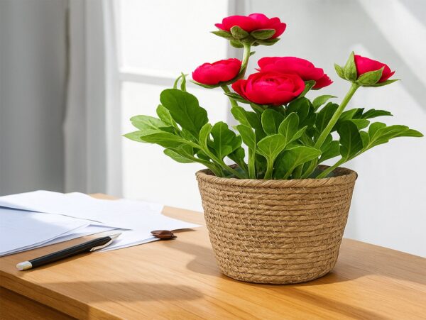 OSŁONKA DONICZKA Z TRAWY Z FOLIĄ 20x15x14cm