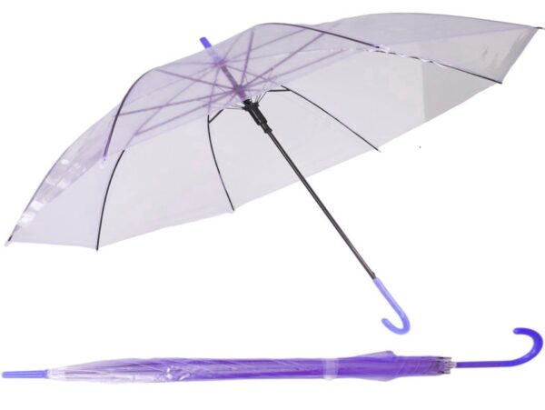 PARASOL PRZEZROCZYSTY 72cm - fioletowy