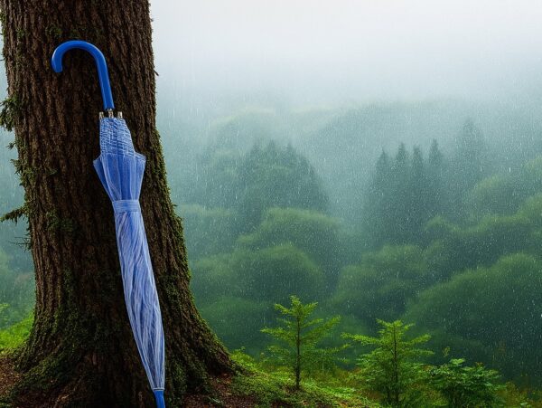 PARASOL PRZEZROCZYSTY 72cm - niebieski