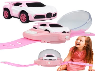 SAMOCHODZIK MINI ZDALNIE STEROWANY Z ZEGARKIEM - różowy