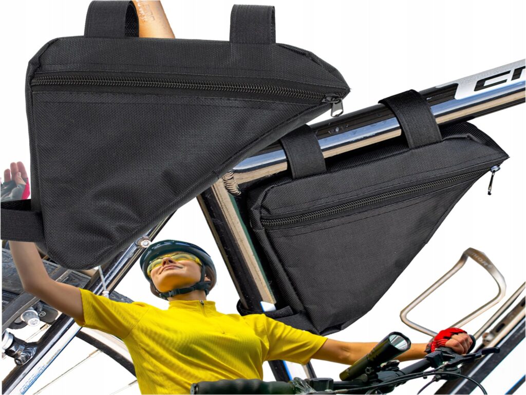 TORBA SAKWA ROWEROWA POD RAMĘ NA ZAMEK - czarny bez napisu