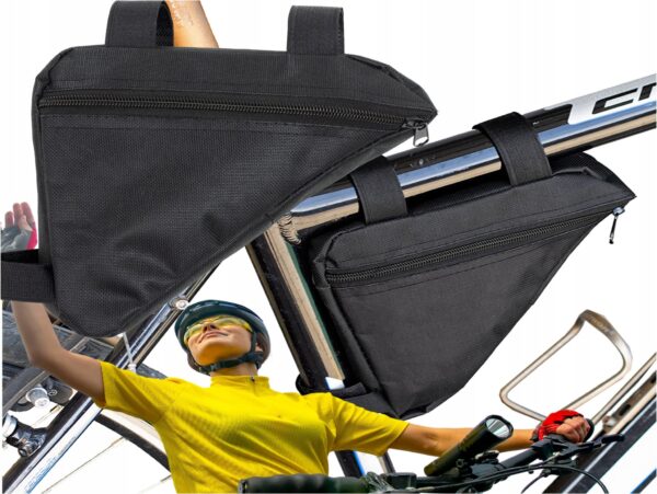 TORBA SAKWA ROWEROWA POD RAMĘ NA ZAMEK - czarny bez napisu