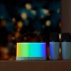 ZESTAW KARAOKE 2 MIKROFONY LED BLUETOOTH OKRĄŁY - niebieski