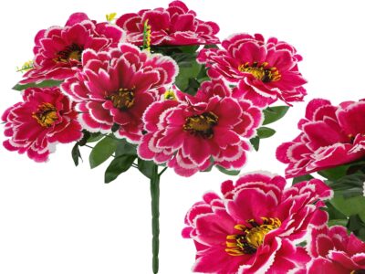 CHRYZANTEMA BUKIET 6 KWIATÓW 55cm - biało-ciemnoróżowy