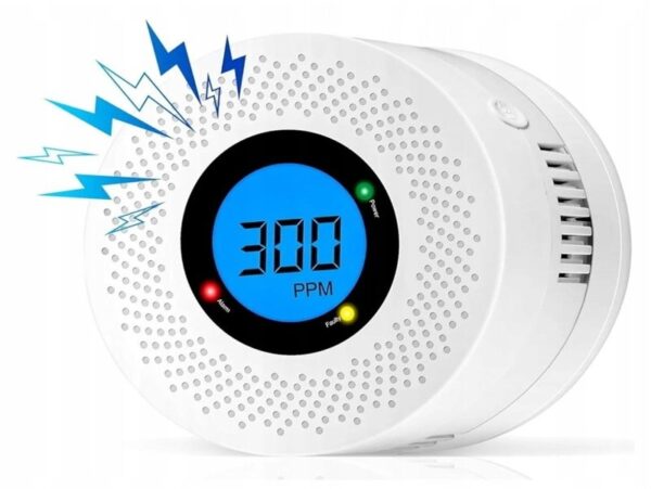 CZUJNIK CZADU DYMU TLENKU WĘGLA Z WYŚWIETLACZEM LCD