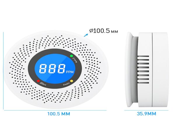 CZUJNIK CZADU DYMU TLENKU WĘGLA Z WYŚWIETLACZEM LCD