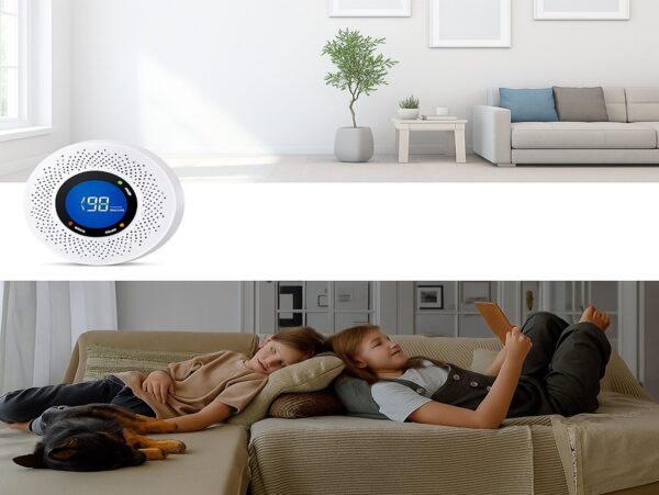 CZUJNIK CZADU DYMU TLENKU WĘGLA Z WYŚWIETLACZEM LCD