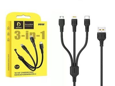 DENMEN KABEL USB 3W1 MAGNETYCZNY MICRO TYP-C IPHONE