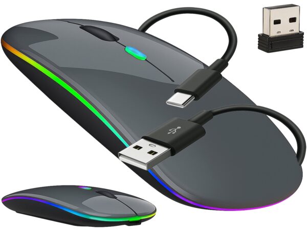 MYSZKA BEZPRZEWODOWA RGB LED 2,4G BLUETOOTH