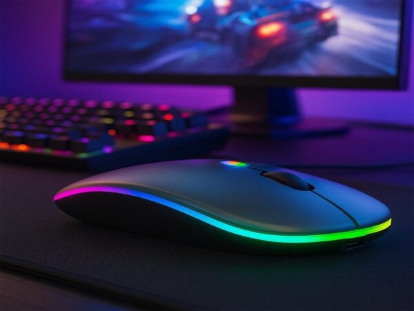 MYSZKA BEZPRZEWODOWA RGB LED 2,4G BLUETOOTH