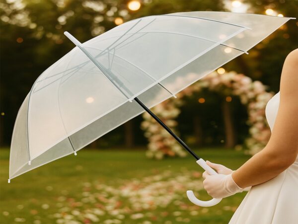 PARASOL PRZEZROCZYSTY 72cm - biały