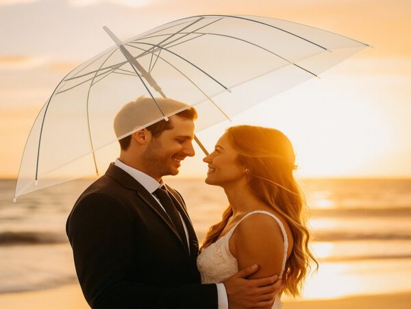 PARASOL PRZEZROCZYSTY 72cm - biały