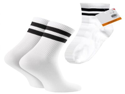 SKARPETY SPORTOWE WYSOKIE 3 PARY 39-44 - biały
