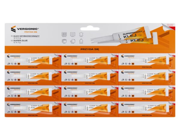 VERGIONIC KLEJ SZYBKOSCHNĄCY 12x 2g