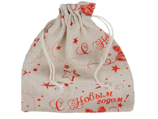 WOREK NA UPOMINEK PREZENT JUTOWY 18x13cm - gwiazdki