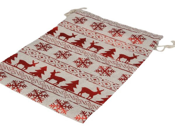 WOREK NA UPOMINEK PREZENT JUTOWY 18x13cm - renifer