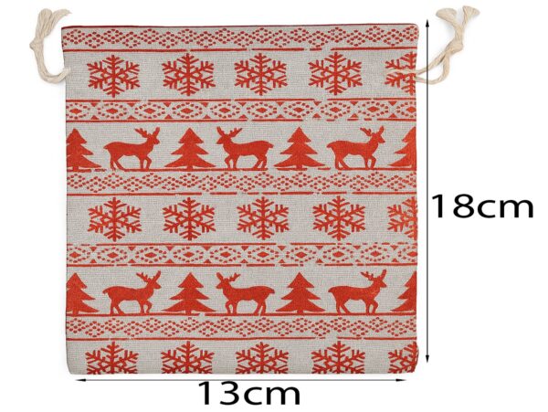 WOREK NA UPOMINEK PREZENT JUTOWY 18x13cm - renifer