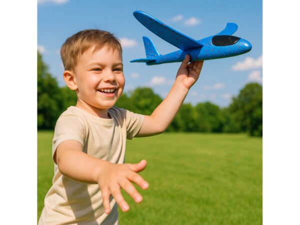 AMOLOT ZABAWKA STYROPIANOWY SZYBOWIEC RZUTKA 47 CM - niebieski