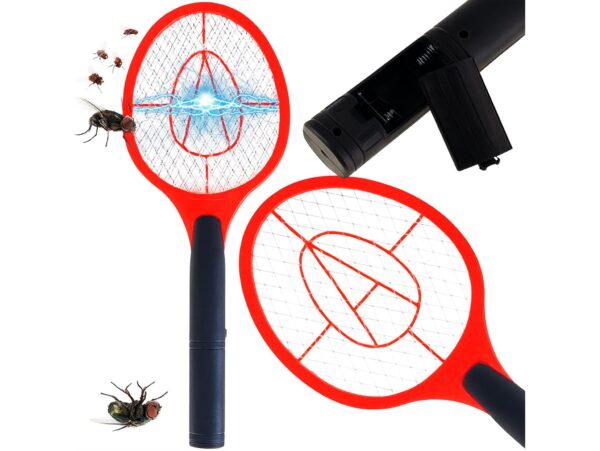 ŁAPKA NA MUCHY ELEKTRYCZNA NA BATERIE - czerwony