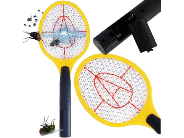 ŁAPKA NA MUCHY ELEKTRYCZNA NA BATERIE - żółty