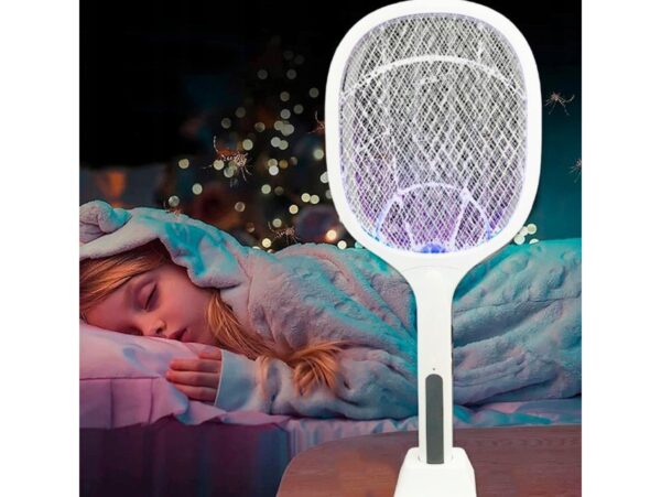 ŁAPKA NA OWADY ELEKTRYCZNA 2W1 - kwadratowa ładowarka