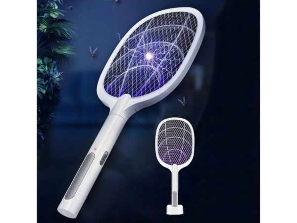 ŁAPKA NA OWADY ELEKTRYCZNA 2W1 - kwadratowa ładowarka