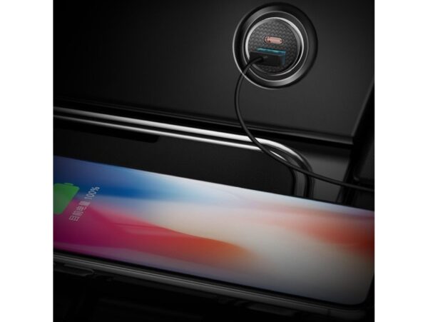 BASEUS ŁADOWARKA SAMOCHODOWA USB-A TYPE-C USB-C PD 30W QC 3.0 SCP 5A