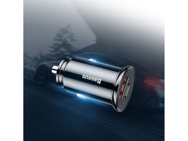 BASEUS ŁADOWARKA SAMOCHODOWA USB-A TYPE-C USB-C PD 30W QC 3.0 SCP 5A