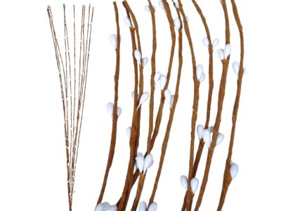BAZIE SZTUCZNE GAŁĄZKA 65CM 10SZT - biały