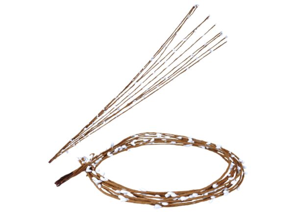 BAZIE SZTUCZNE GAŁĄZKA 65CM 10SZT - biały