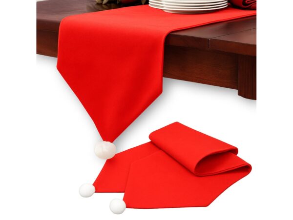 BIEŻNIK SZARFA ŚWIĄTECZNA Z POMPONEM 180x35cm