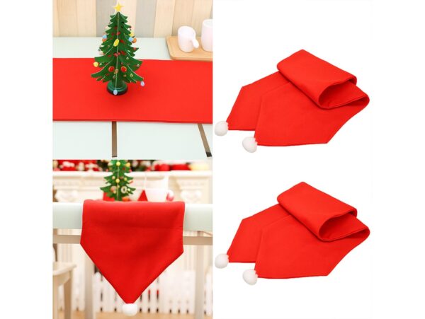 BIEŻNIK SZARFA ŚWIĄTECZNA Z POMPONEM 180x35cm