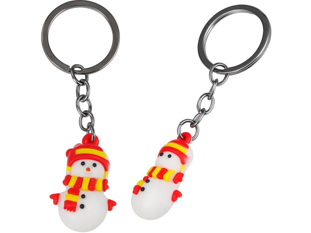 BRELOK ŚWIĄTECZNY Z GUMY 3,5x2,5cm - bałwan