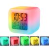 BUDZIK ZEGAREK TERMOMETR ŚWIECĄCY KAMELEON LED