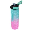 BUTELKA BIDON NA WODĘ 1L MOTYWACYJNA - różowo-mietowy