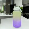 BUTELKA MOTYWACYJNA NA WODĘ BIDON 1,5L - limonkowo-fioletowy