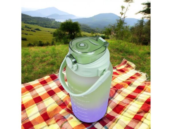 BUTELKA MOTYWACYJNA NA WODĘ BIDON 1,5L - limonkowo-fioletowy