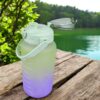 BUTELKA MOTYWACYJNA NA WODĘ BIDON 1,5L - limonkowo-fioletowy